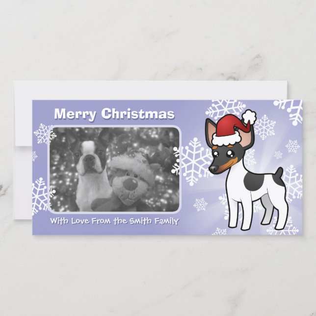 Christmas Rat Terrier / Toy Fox Terrier Holiday Card (Front)
