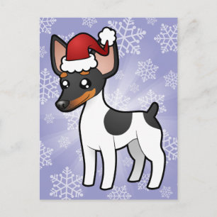 Christmas Rat Terrier / Toy Fox Terrier Holiday Postcard