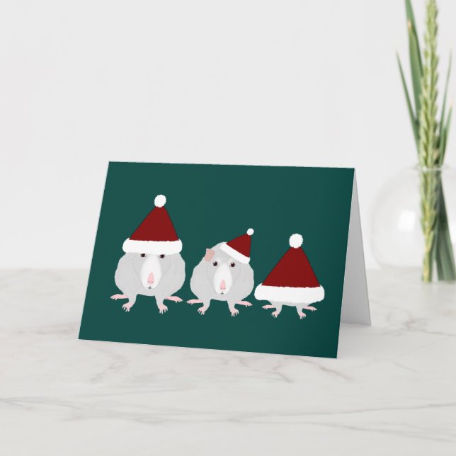 Christmas Rats Greeting Card (Front)
