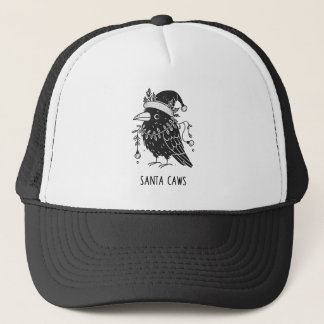 Christmas Raven Santa Caws Trucker Hat
