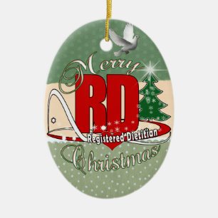CHRISTMAS RD REGISTERED DIETITIAN CERAMIC ORNAMENT