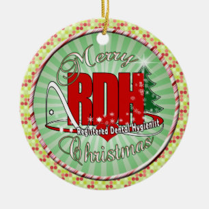 CHRISTMAS RDH Registered Dental Hygienist Ceramic Ornament