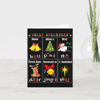 Christmas Reading Teacher Syllable Types Phonemic Card