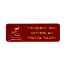 Christmas Ready for Takeoff Return Address labels 