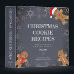 Christmas Recipe Binder<br><div class="desc">Christmas Recipe Binder. Customizable text on chalkboard with sweet little gingerbread men and snowflakes. Excellent for your organizing your favourite personal recipes or your Christmas holiday cookie swaps recipes in. Would make a lovely gift for friends and family. Colours white, gold, pale blue, charcoal, yellow, red, ginger, and green. Find...</div>