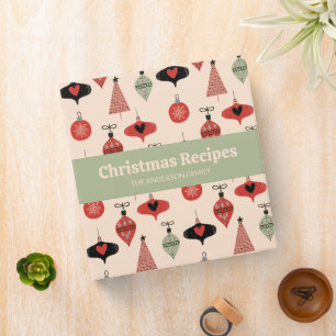  Christmas Recipe Book Green Holiday Binder
