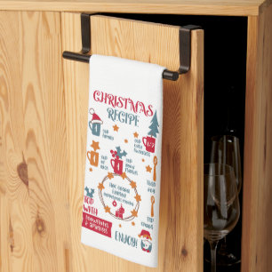 Christmas Recipe Kitchen Towel