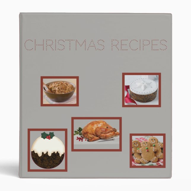 Christmas Recipes 3 ring Binder (Front)