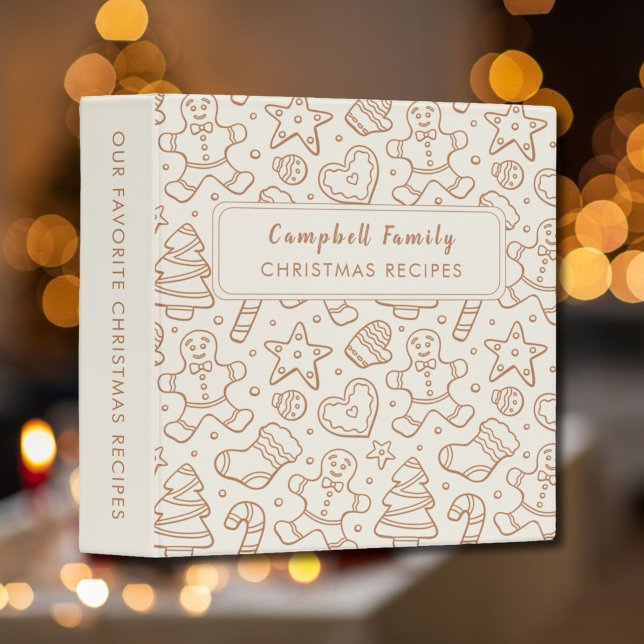 Christmas Recipes Baking Gingerbread Cookies Beige Binder (Creator Uploaded)