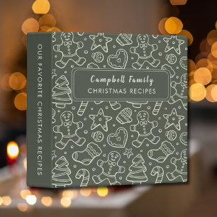 Christmas Recipes Baking Gingerbread Cookies Green Binder