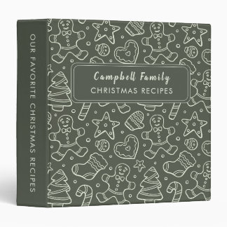 Christmas Recipes Baking Gingerbread Cookies Green Binder
