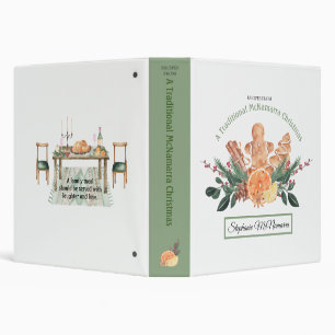 Christmas Recipes Personalized Family  Watercolor  Binder