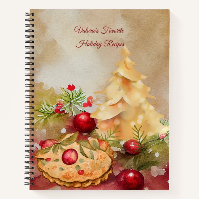 Christmas Recipes Personalized Notebook (Front)