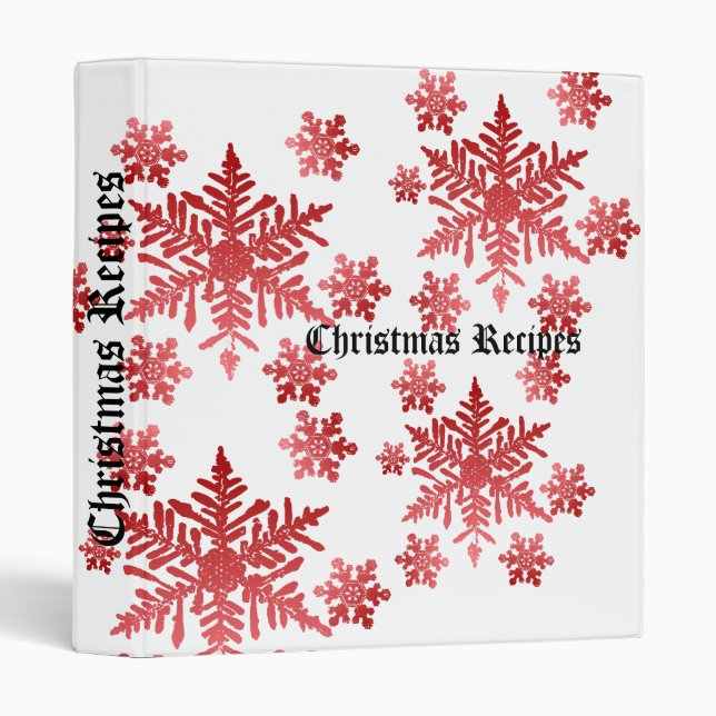 Christmas Recipes Red Snowflke Binder (Front/Spine)