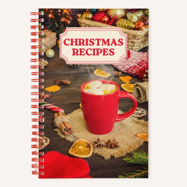 Christmas Recipes Retro Holiday Recipe  Notebook (Front)