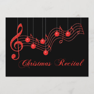 Christmas Recital, Red Lace Invitation