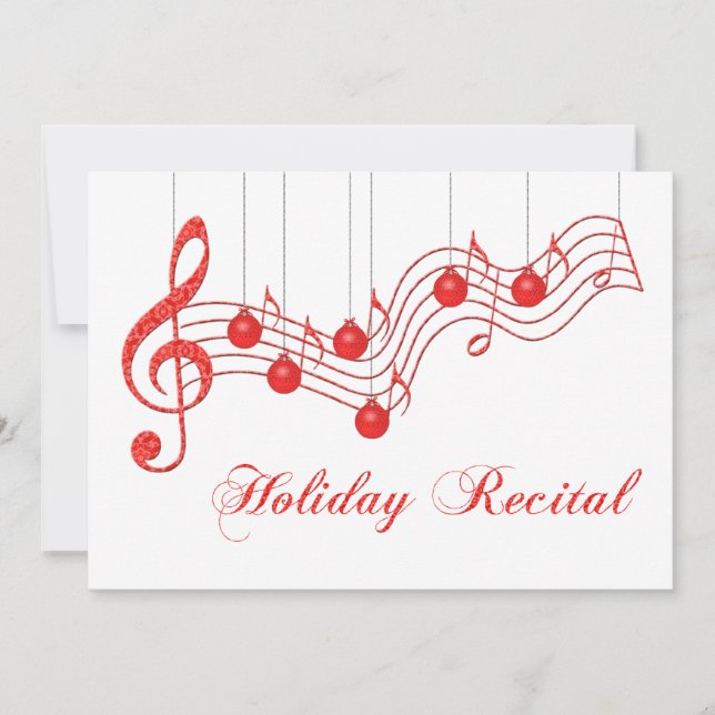Christmas Recital, Red Lace Invitation (Front)