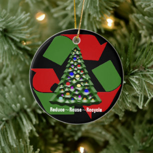 Christmas Recyclables Ceramic Ornament
