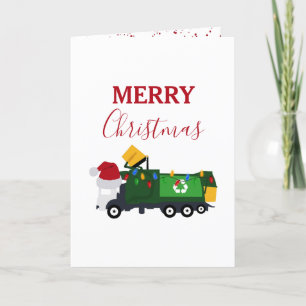 Christmas Recycling Garbage Truck Holiday Card