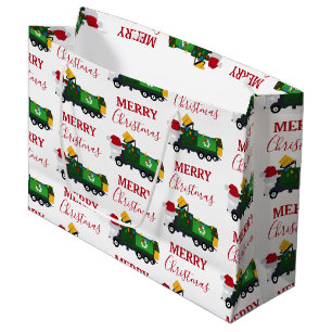 Christmas Recycling Garbage Truck Large Gift Bag