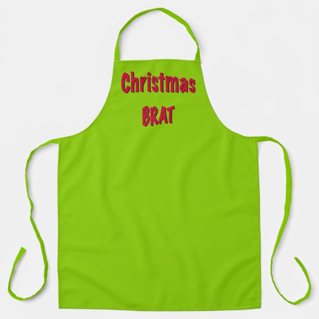 Christmas Red And Brat Green Apron (Front)