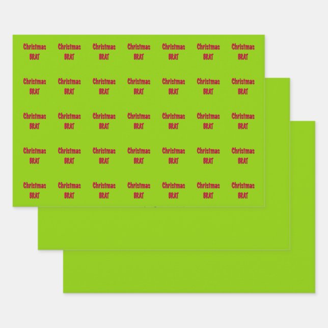 Christmas Red And Brat Green Wrapping Paper Sheet (Set)