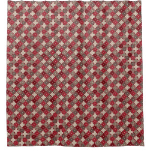 Christmas Red and Brown Pattern Shower Curtain