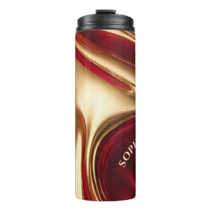 Christmas-Red and Gold- Thermal Tumbler