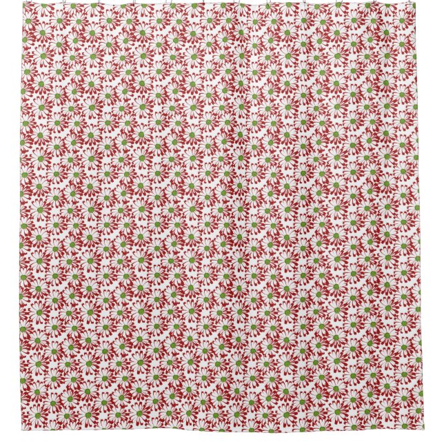 Christmas Red and Green Daisy Floral Pattern (Front)