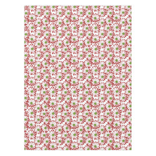 Christmas Red and Green Daisy Floral Pattern Tablecloth