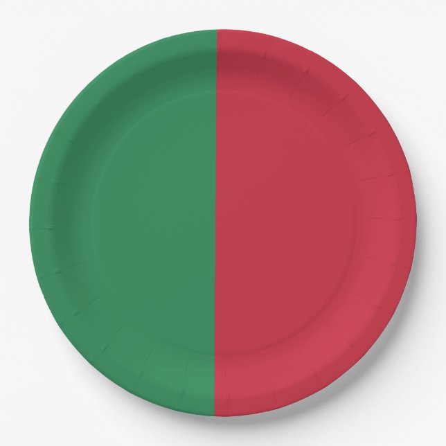 Christmas Red And Green Paper Plates (Front)
