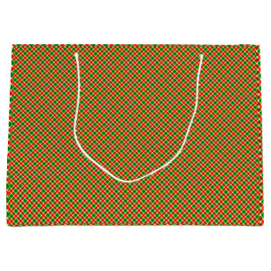 Christmas Red and Green Plaid Large Gift Bag