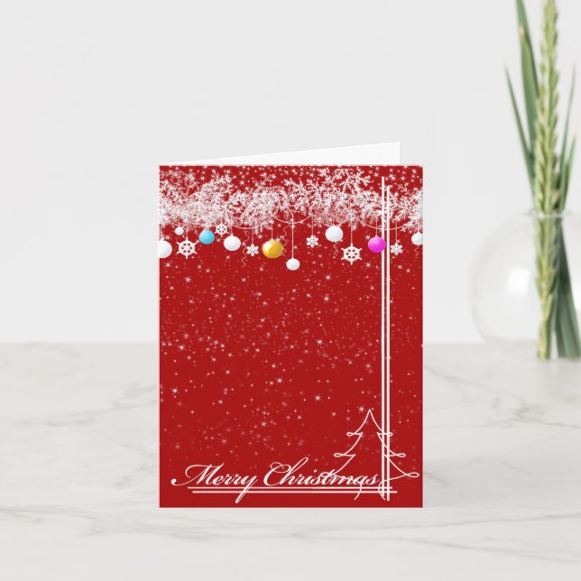 Christmas Red and White Celebration Card (Front)