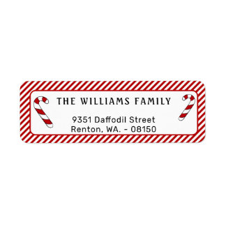 Christmas Red and White Stripes Adresse de retour