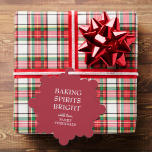 Christmas Red Baking Spirits Ornament Card