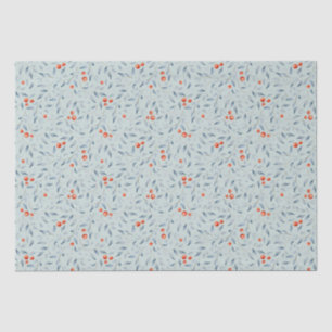 Christmas red berries pattern modern trendy grey tissue paper