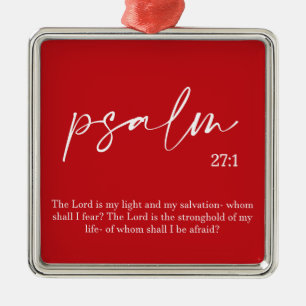 Christmas Red Bible Verse  Metal Ornament