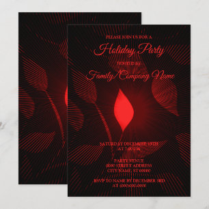 Christmas Red Black Elegant Holidays Invitation
