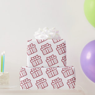 Christmas Red Bow Gift Pattern White Wrapping Paper