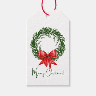 Christmas Red Bow Holiday Tag