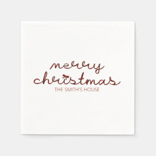 Christmas Red Bow Napkin