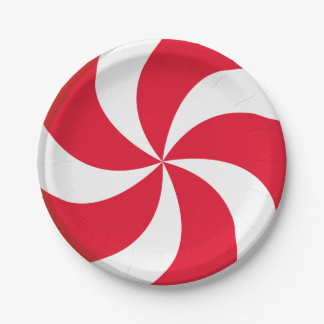 CHRISTMAS RED CANDY PAPER PLATE