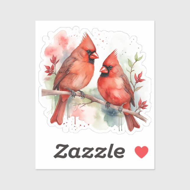 Christmas Red Cardinal Birds Holiday Art (Sheet)
