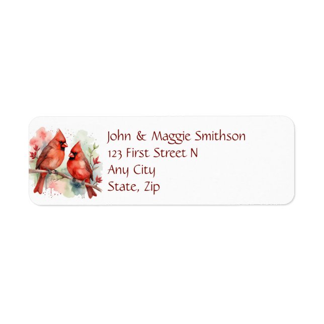 Christmas Red Cardinal Birds Holiday Art (Front)