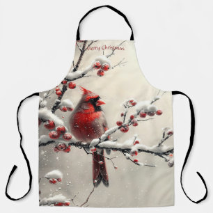 Christmas Red Cardinal Holiday Apron
