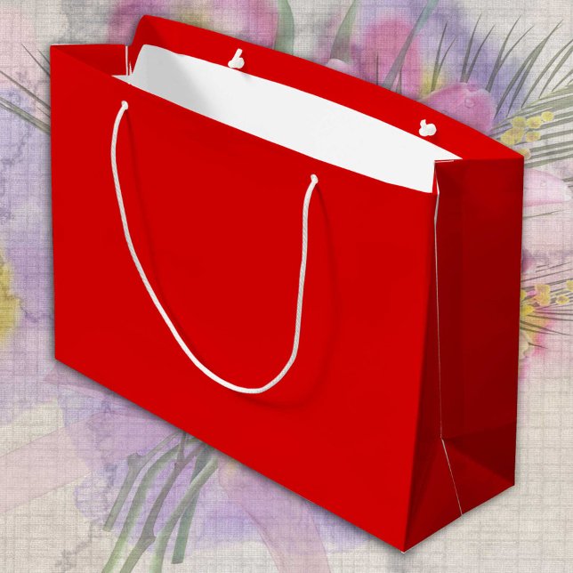 Christmas Red Colour solid minimalist Large Gift Bag (Creator Uploaded)