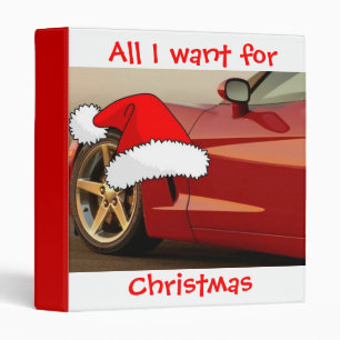 Christmas Red Corvette Binder