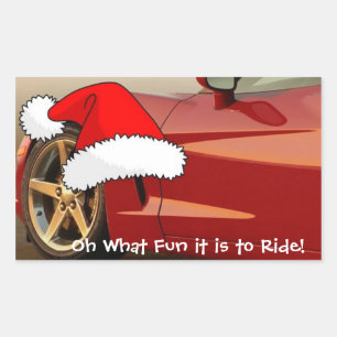 Christmas Red Corvette Sticker