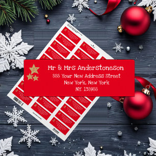 Christmas Red Elegant Nom de script Rustique Adres