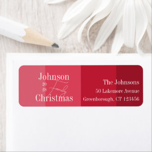 Christmas Red Family Return Address Label